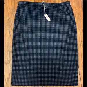 Max Studio Check Pattern Skirt with elastic waist